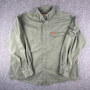 Vintage Woolrich Outdoor Guide Shirt Olive Green Men's XL